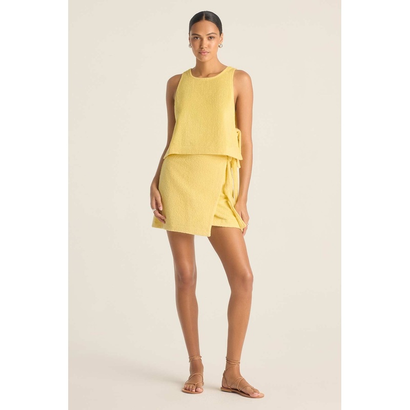 Oasis Wrap Skirt - Banana Cream Harbor Terry