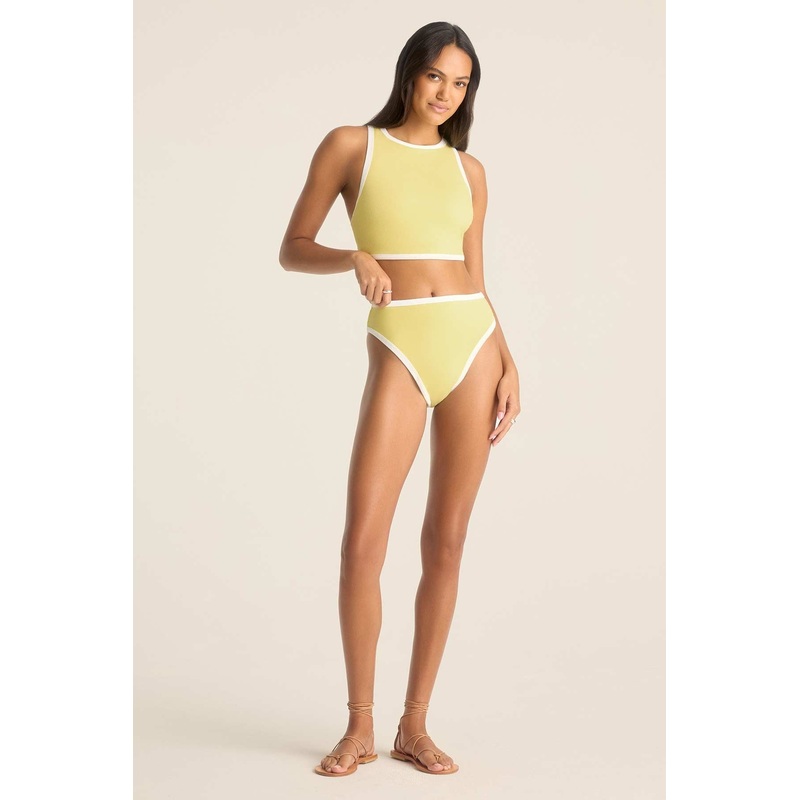 Pacific High Waist Bottom - Banana Cream Beachside Terry