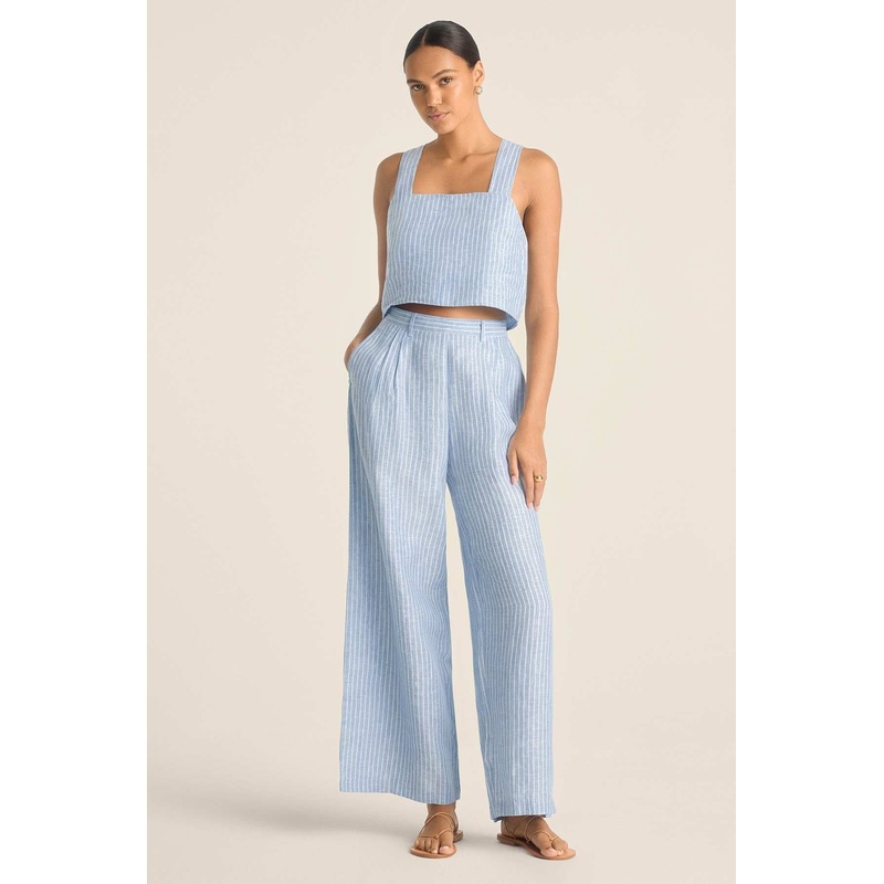 The Getaway Pant - Summer Stripe EcoLinen