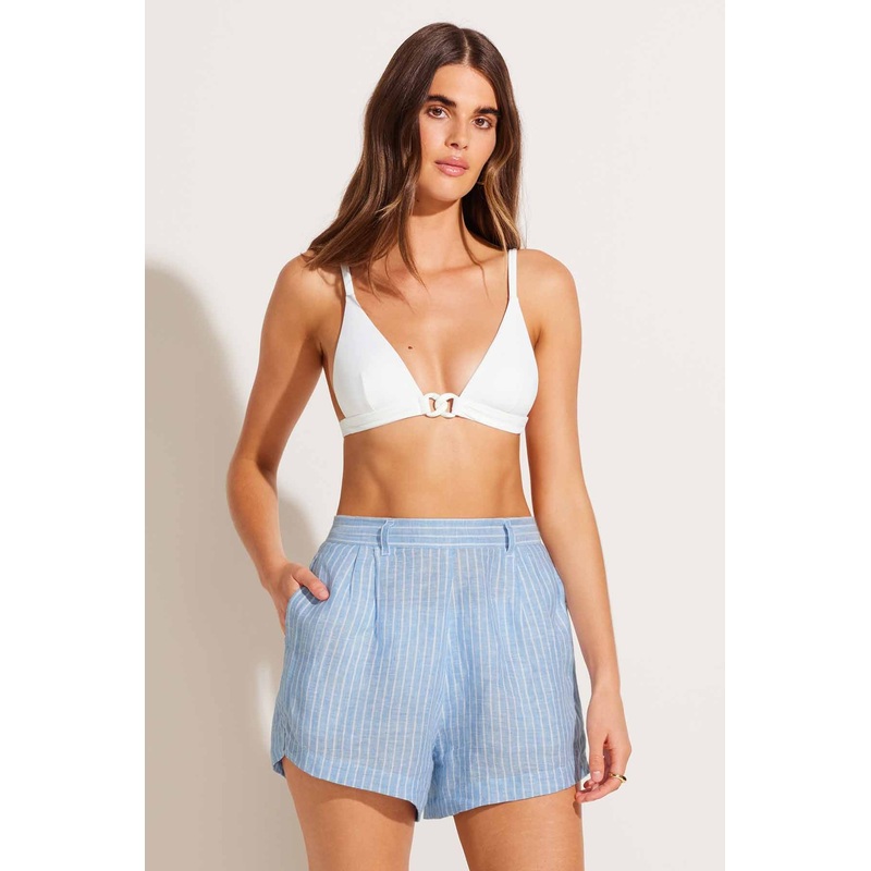 The Getaway Short - Summer Stripe EcoLinen