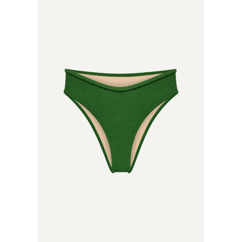 Bikini Bottom "Calima" in dark green terry