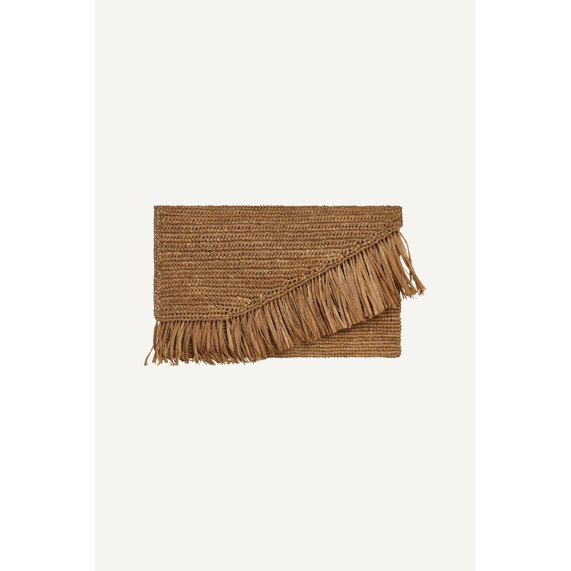 Paloma Clutch - Caramel Raffia