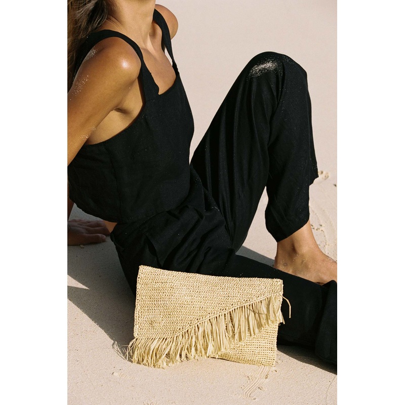 Paloma Clutch - Natural Raffia