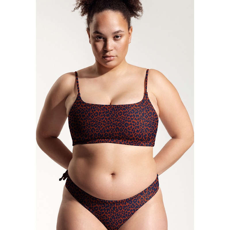 Surf Bikini Top "Buri" in cool cat print