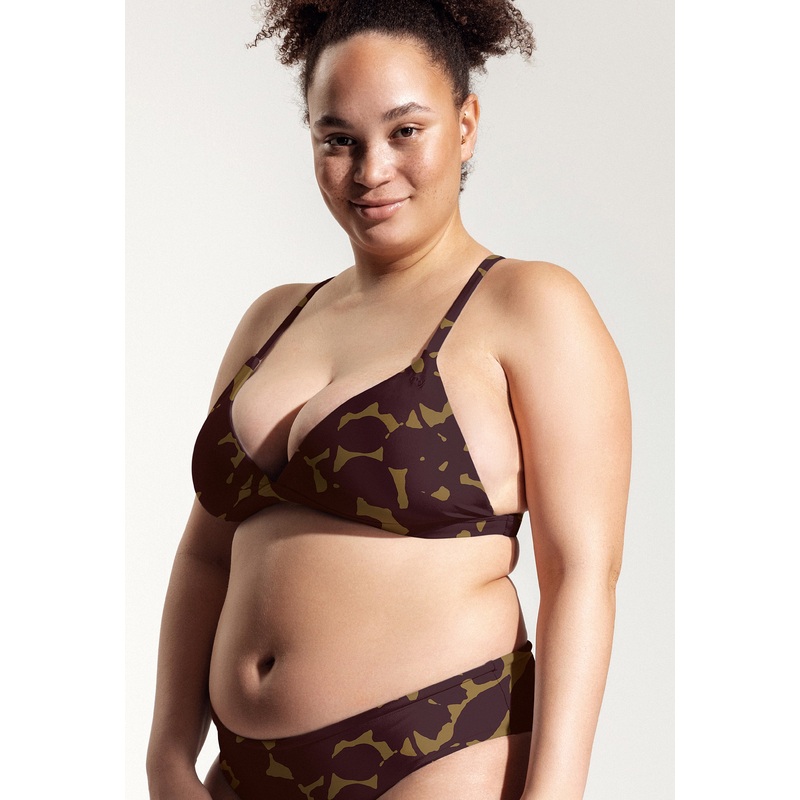 Surf Bikini Top "Esox" in hibiscus print