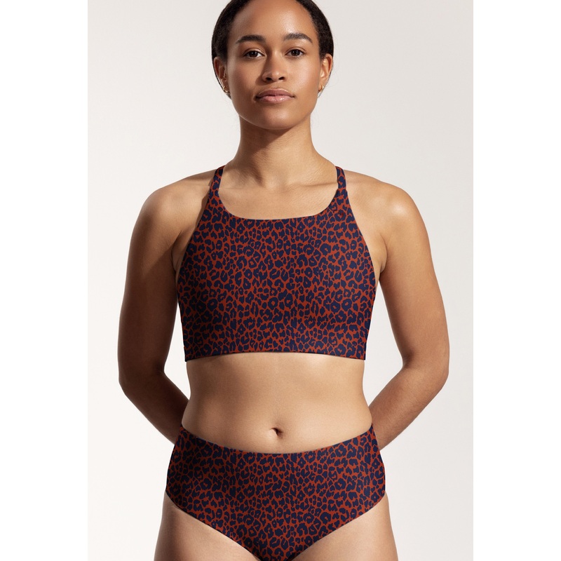 Surf Bikini Top "Goby" in cool cat print