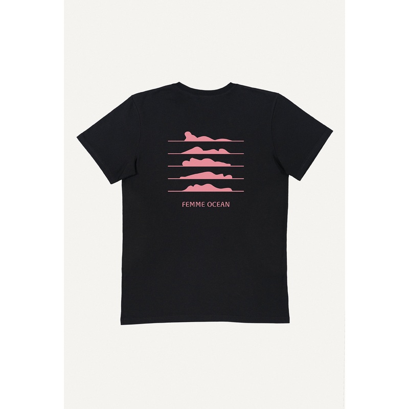 T-Shirt Unisex in black / Femme Ocean in rose