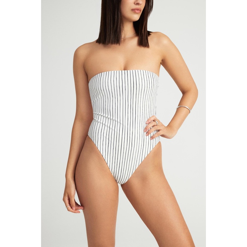 Upcycled Bandeau One Piece  - Bolero Stripe