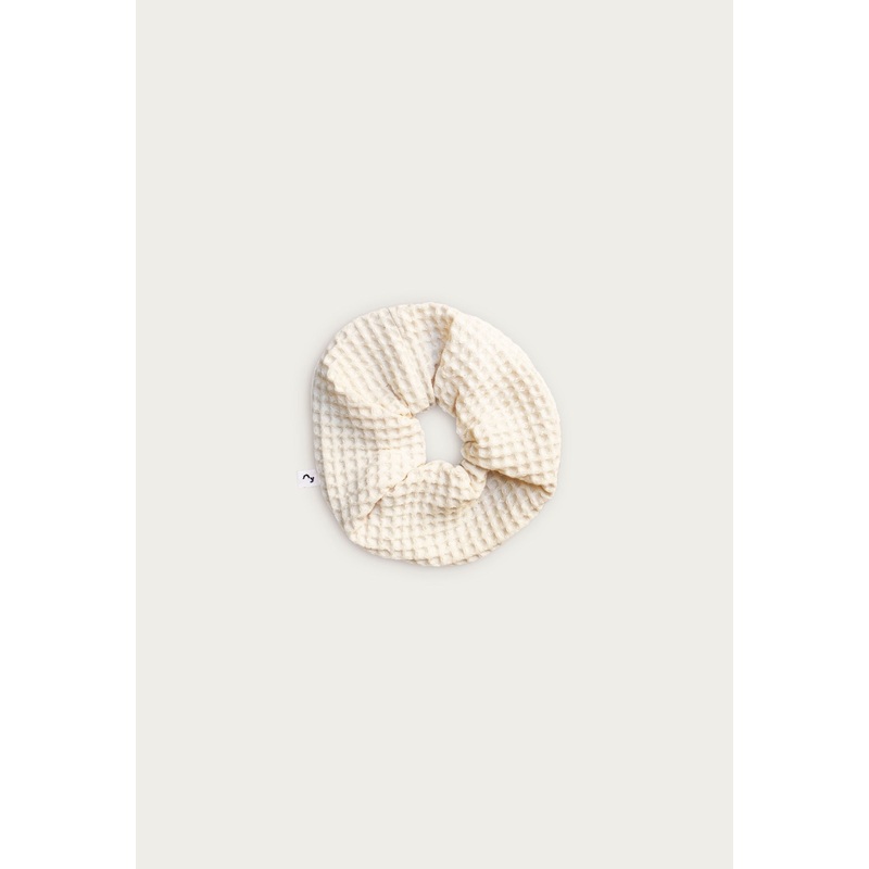 Waffle fabric Scrunchie in off white