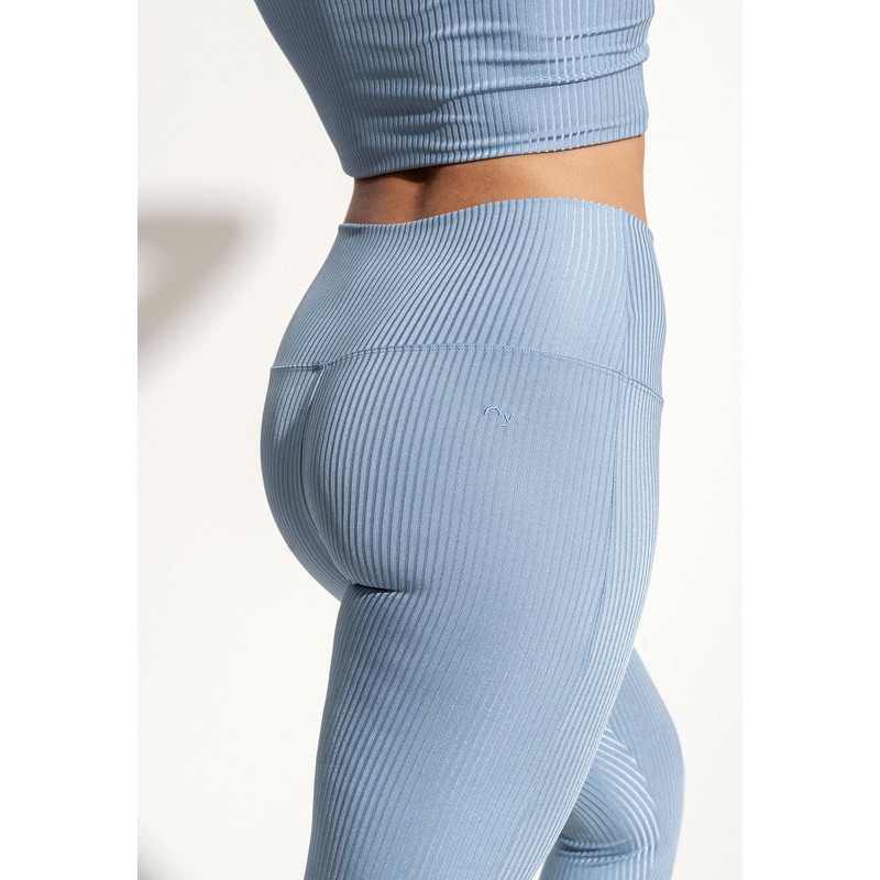 Yoga leggings Larimar in blue rib