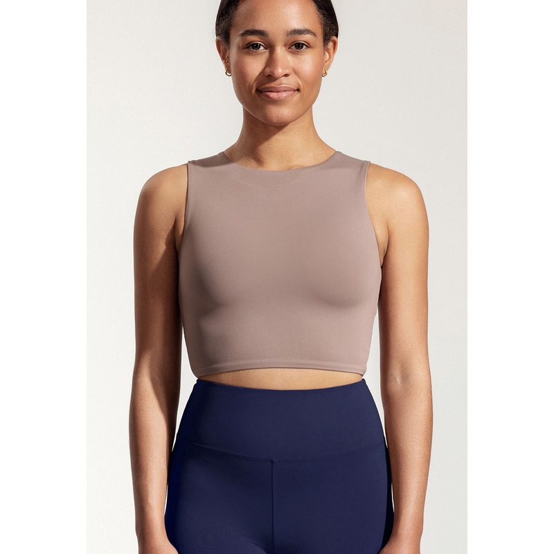 Yoga Top "Amber" in beige brown