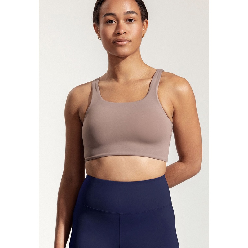 Yoga Top "Mica" in beige brown