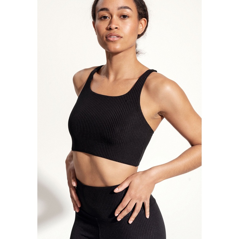 Yoga Top "Mica" in black rib