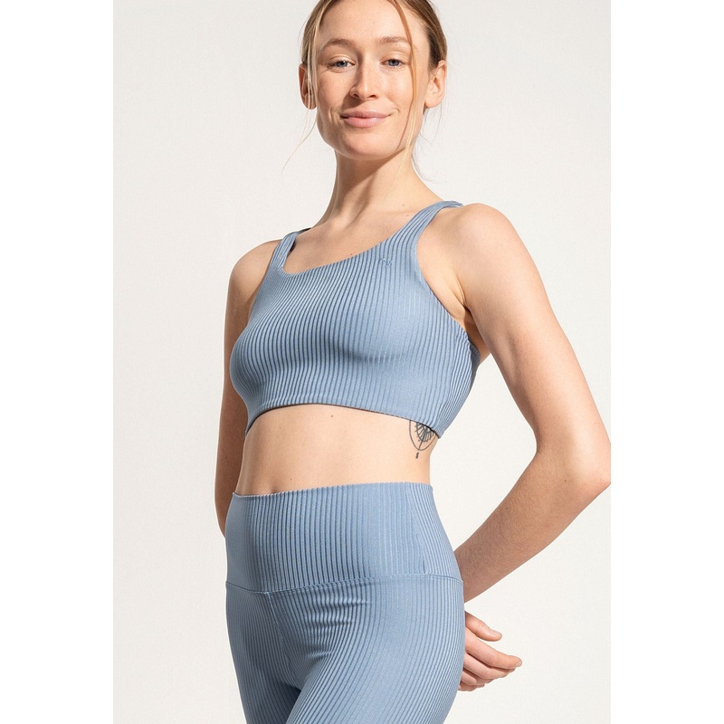 Yoga Top Mica in blue rib