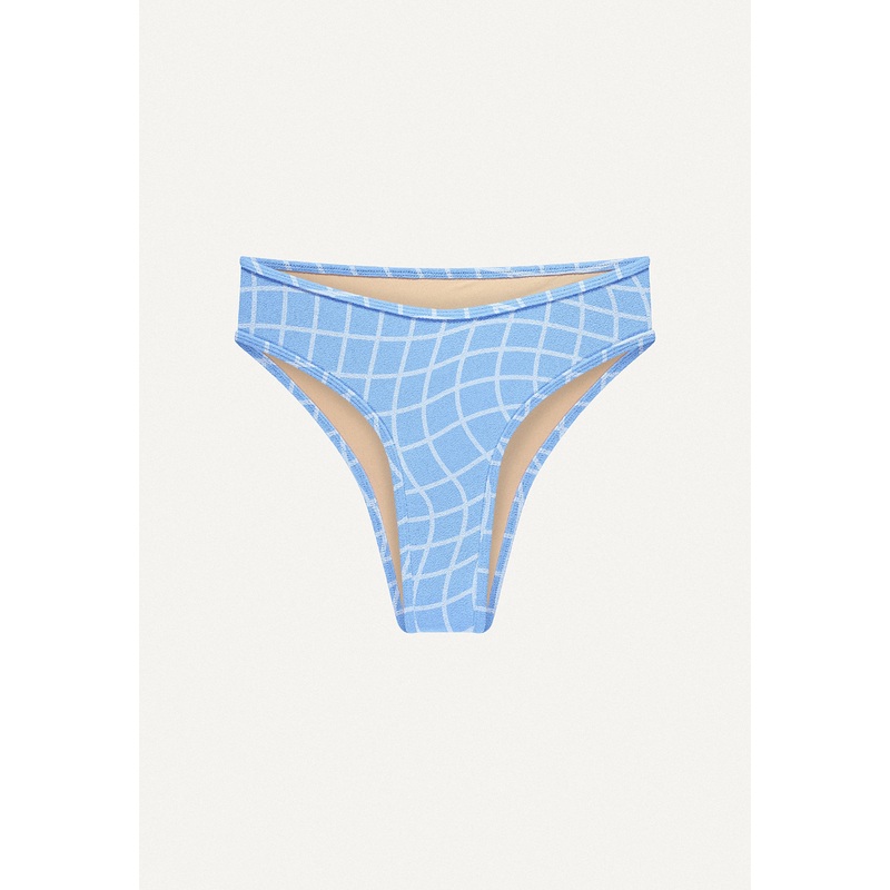 Bikini Bottom "Calima" in blue pool print terry