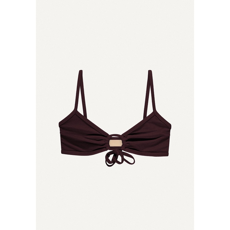 Bikini Top "Joran" in dark brown terry