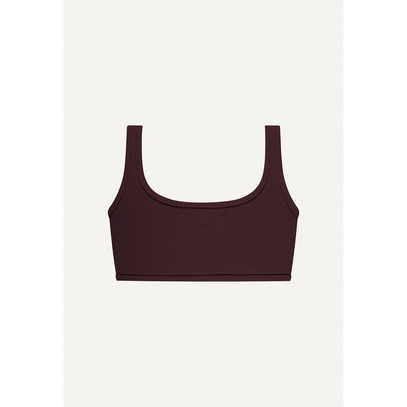 Bikini Top "Vento" in dark brown terry