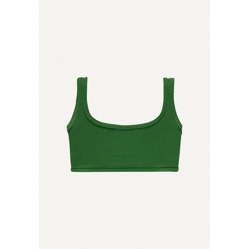 Bikini Top Vento in dark green terry