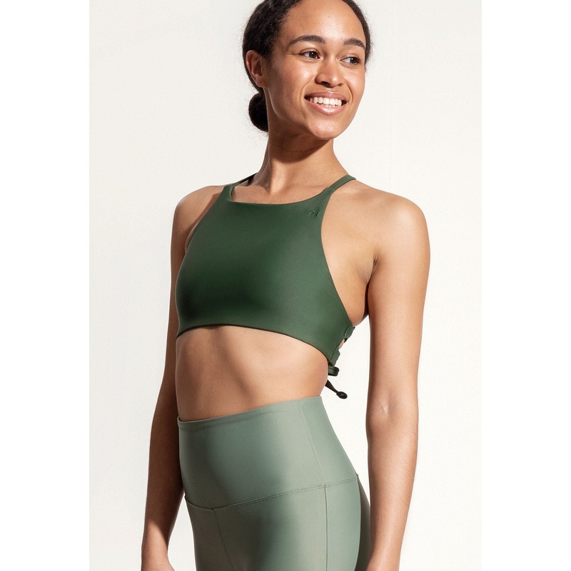 Surf Bikini Top "Goby" in dark green