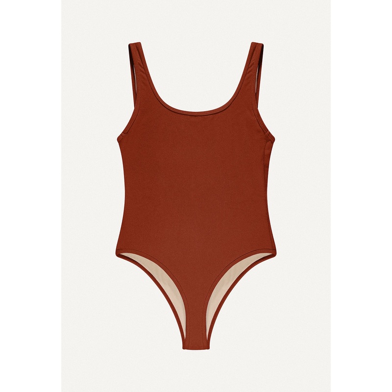 Surf Swimsuit "Zephyr" in terracotta terry