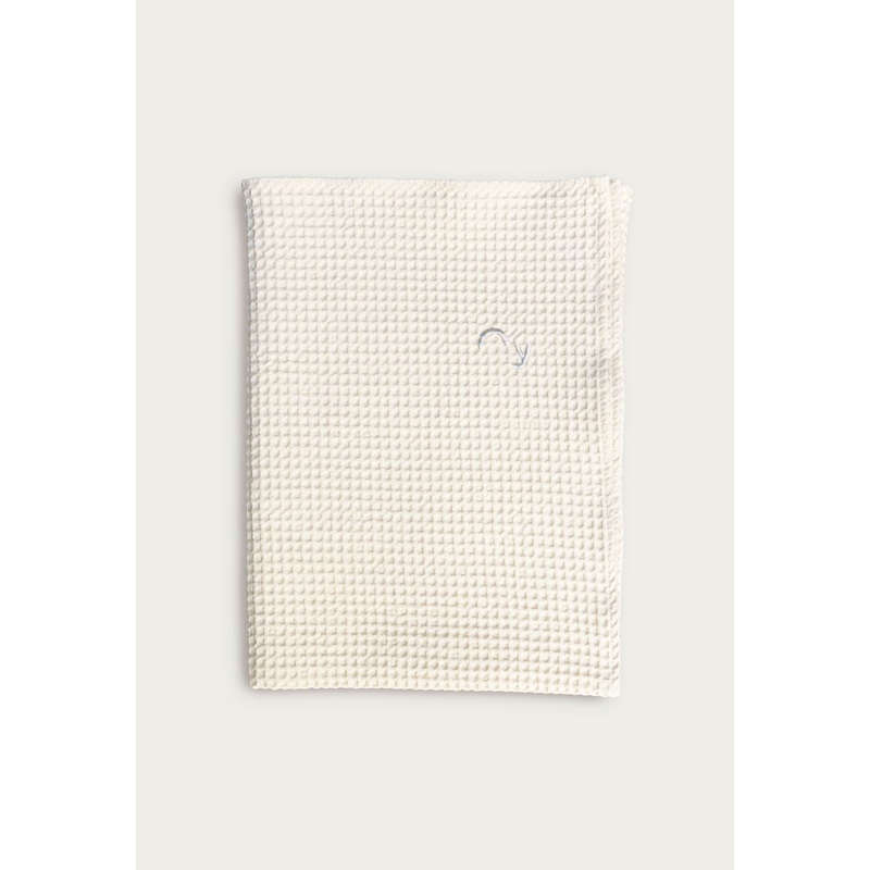 Waffle fabric Beach Towel in off white / rainbow