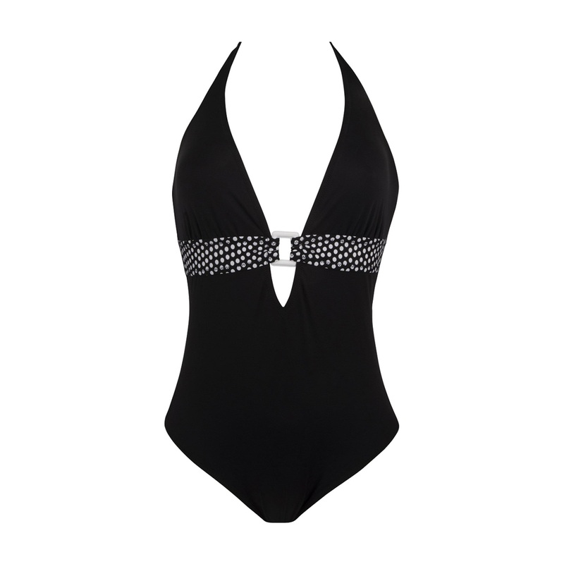 Antigel Swimwear By Lise Charmel - La Muse Dolce Vita Non-Wired Halter Neck Swimsuit Poise Noir
