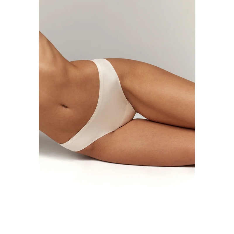 Aruelle - Demi Laser-Cut Edges Medium Waist Thong Creme