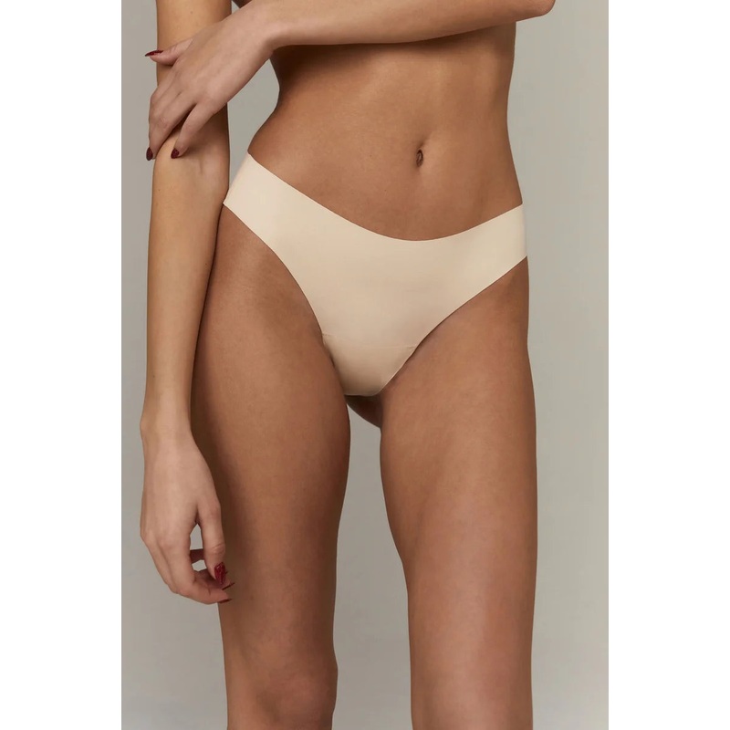 Aruelle - Esme Laser-Cut Medium Waist Thong Nude