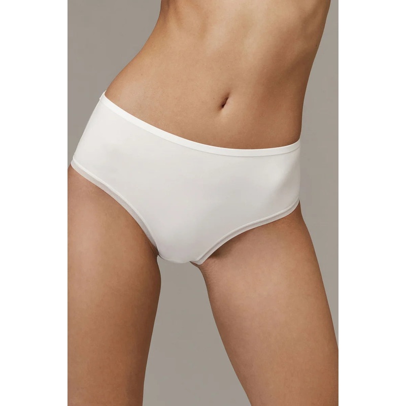 Aruelle - Hedi Medium Waist Brazilian Brief With Mesh Back White