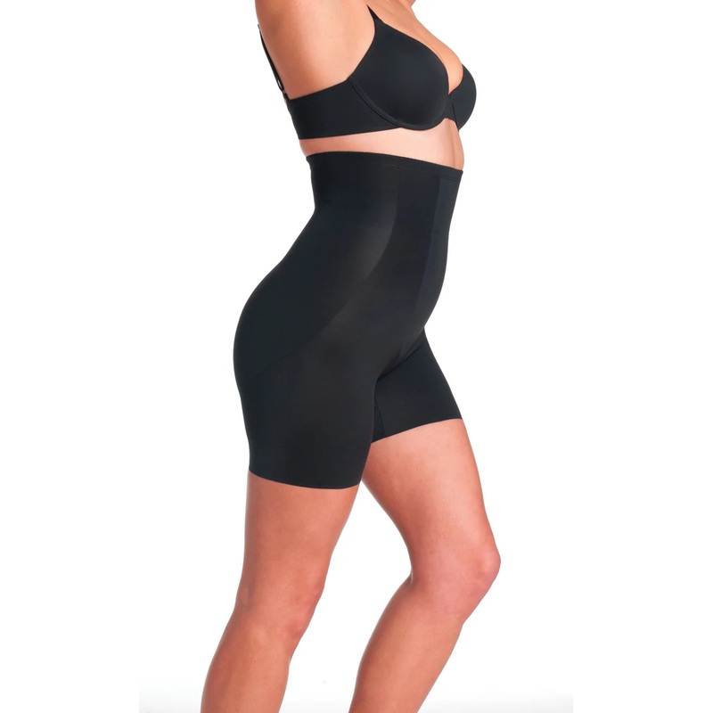 Cupid Shapewear - Sleek Essentials Plus Hi Waist Thigh Slimmer Black
