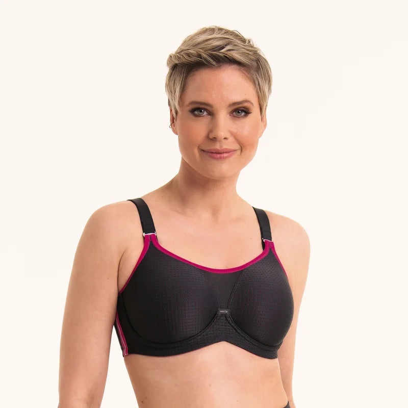 Anita Care - Performance Wirex Wired Sports Bra Multiway Straps Anthrazit/Pink