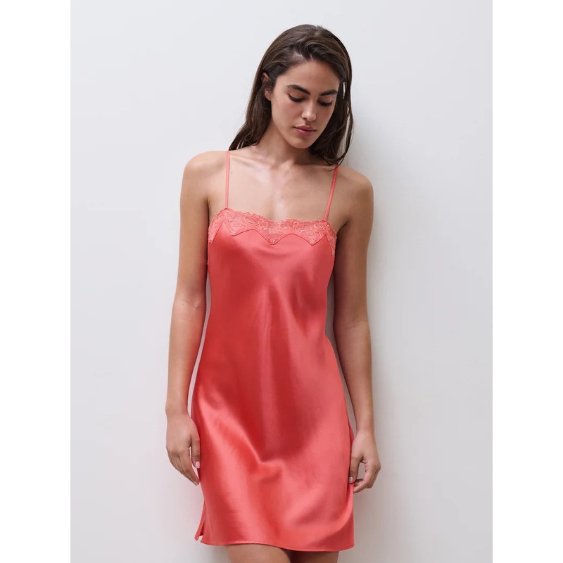 Chantelle - Cabaret Sauvage Nightdress Coral / Sunflower Yellow