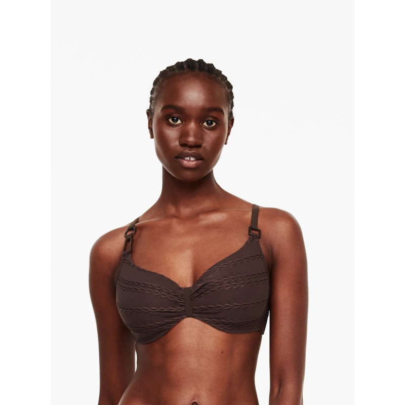 Chantelle Swimwear - Texture Covering Underwired Bikini Top Woods