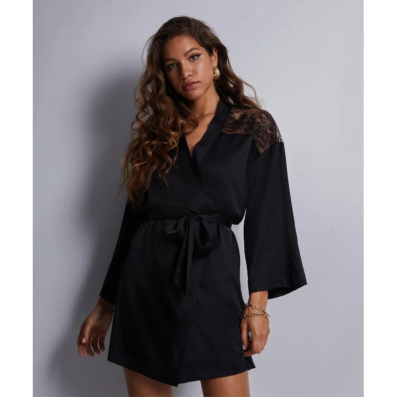 Aubade - Midnight Whisper Kimono Noir