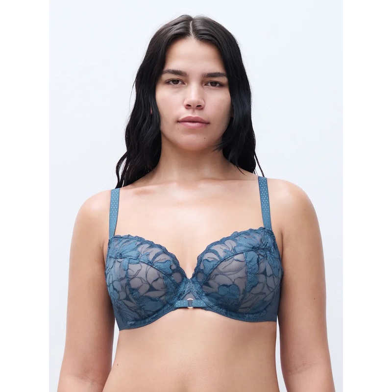 Chantelle - Fleurs Signature Covering Underwired Bra Jeans Blue Denim