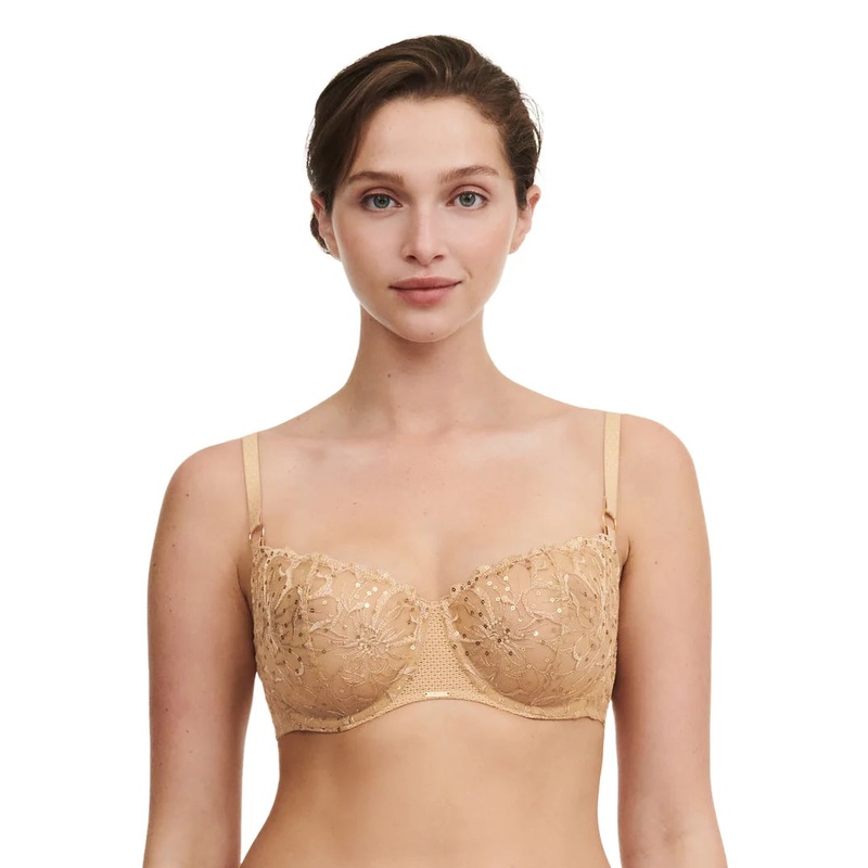 Chantelle - Fleurs Signature Half-Cup Balcony Bra Toffee Sequins