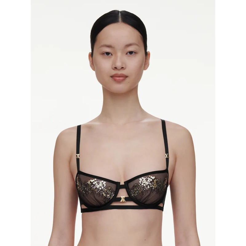 Chantelle - Genesis Half-Cup Balcony Bra Glitter Black