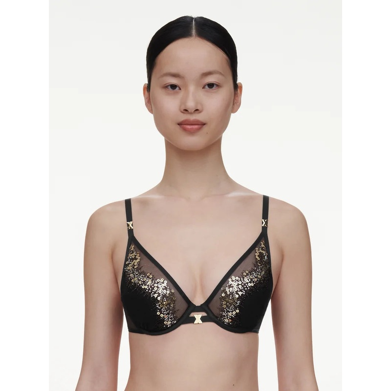 Chantelle - Genesis Plunge Foam Bra Glitter Black