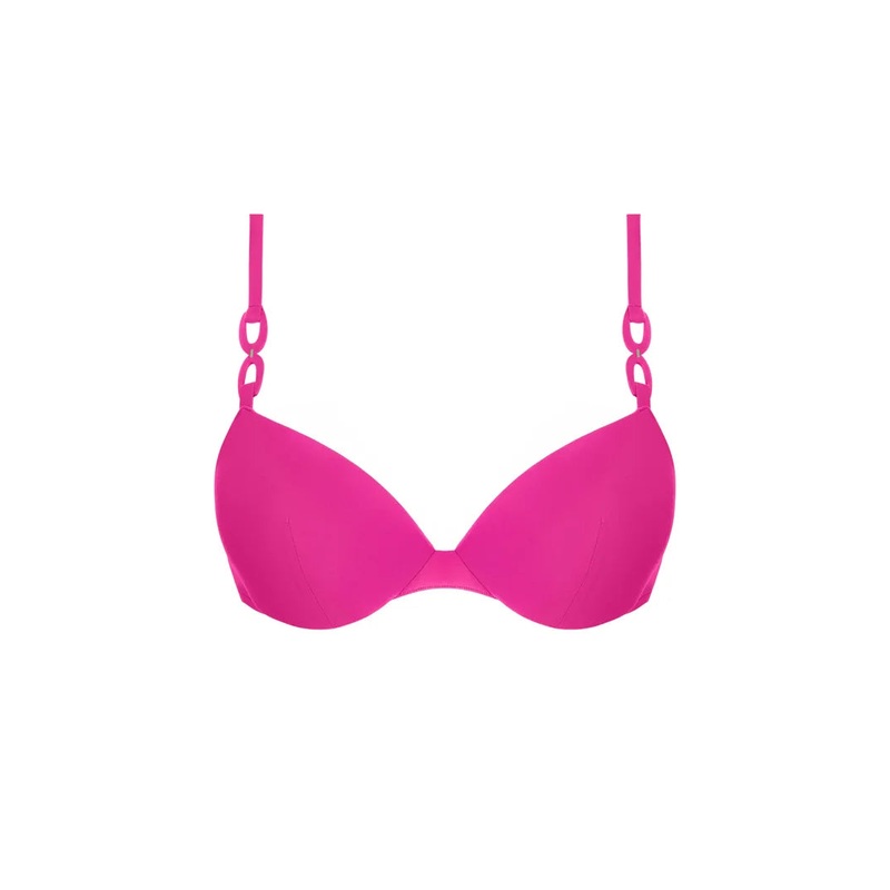 Lise Charmel Swimwear - Grace Infinie Padded Plunge Bikini Top Tresses Fuschia