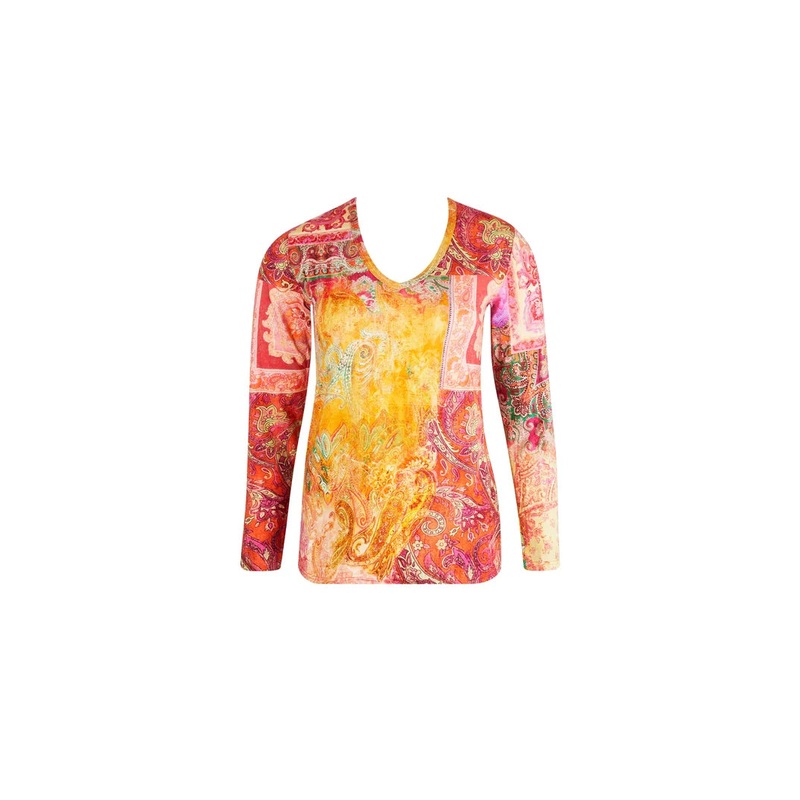 Antigel By Lise Charmel - Cachemire En Fete Long Sleeved Top Orange Multico