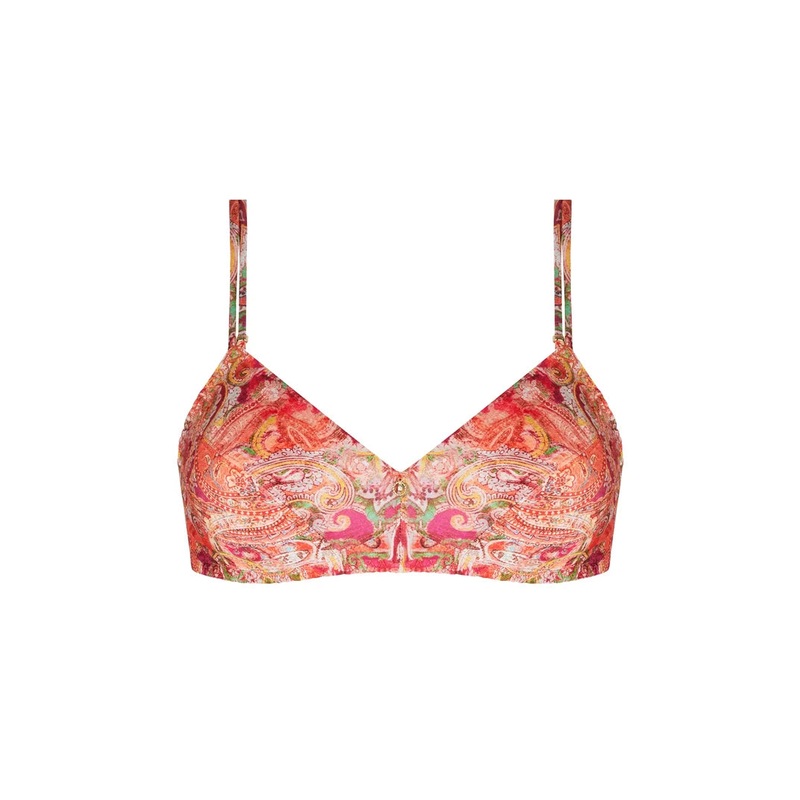 Antigel By Lise Charmel - Cachemire En Fete Wireless Triangle Bra Orange Multico