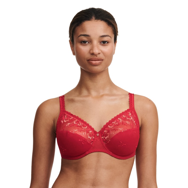 Chantelle - Every Curve Very Covering Underwired Bra Scarlet / Peach