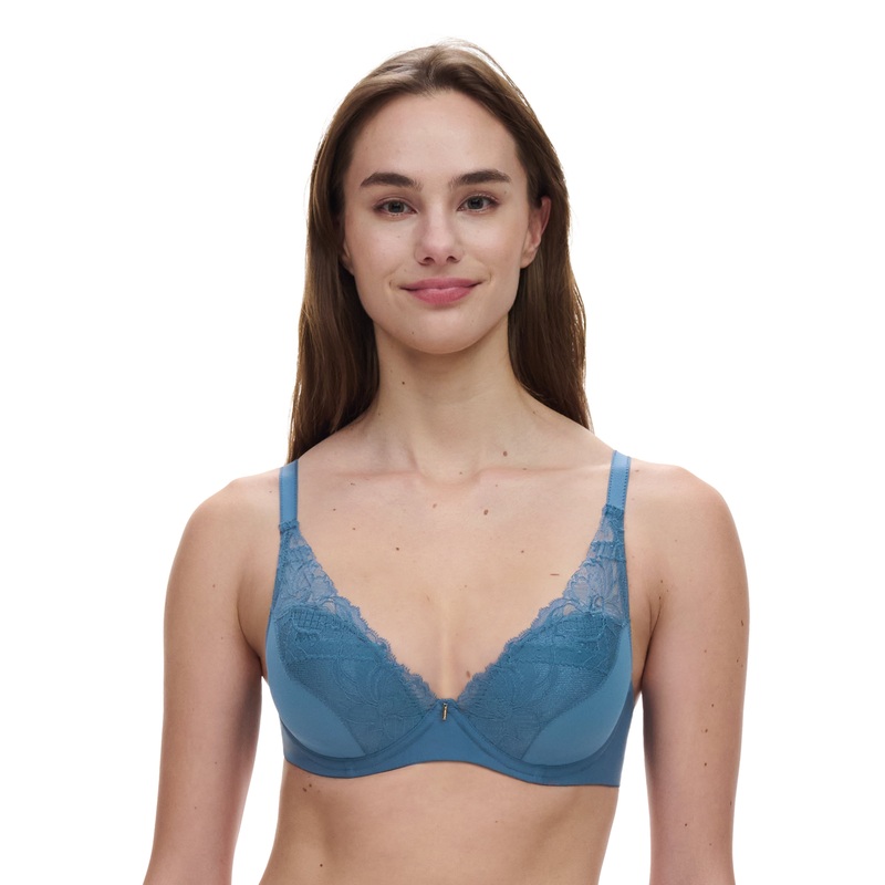 Chantelle - Orangerie Dream Plunge T-Shirt Bra Jeans Blue