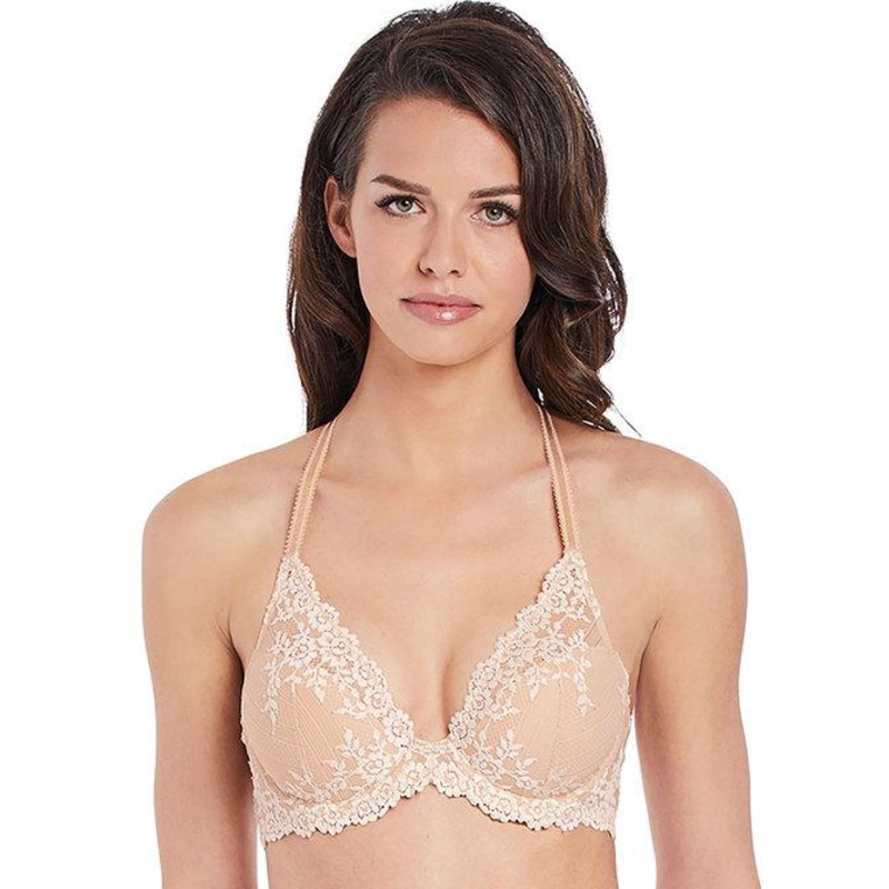 Wacoal - Embrace Lace Plunge Underwire Bra Naturally Nude / Ivory