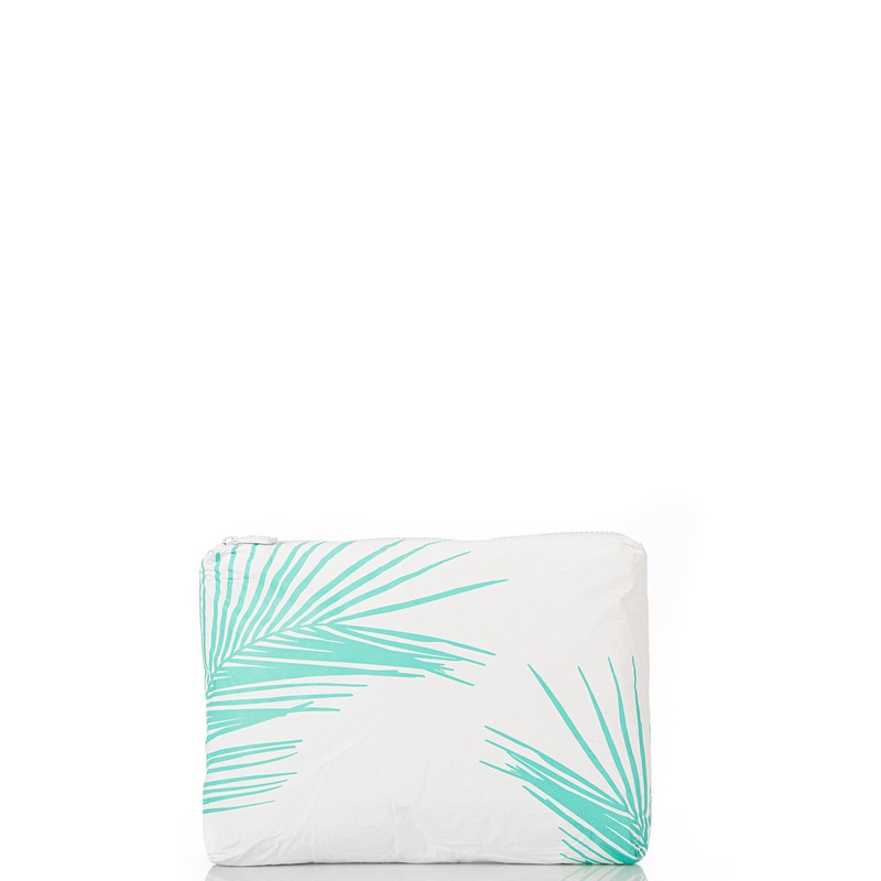 ALOHA Collection Mid Fronds Pouch in Neon Turquoise