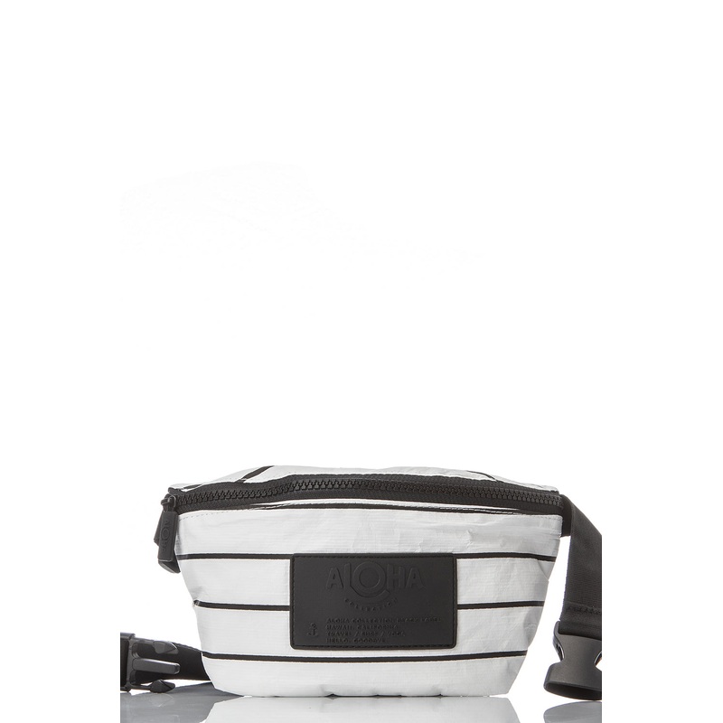 ALOHA Collection Mini Hip Pack in Black Pinstripe on White