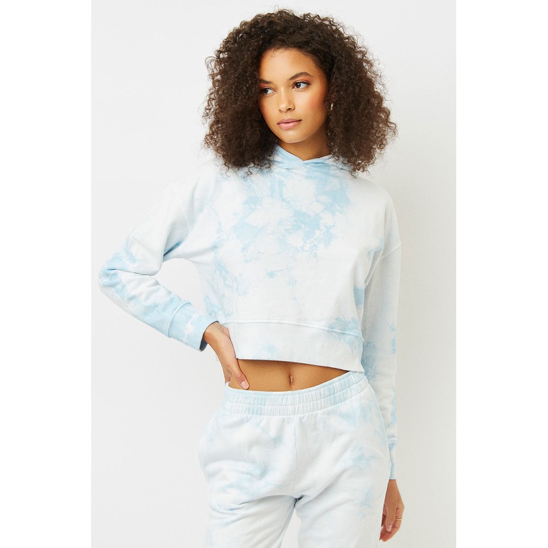 Frankie's Bikinis Burl Sweatshirt in Baby Blue Tie Dye- Last One