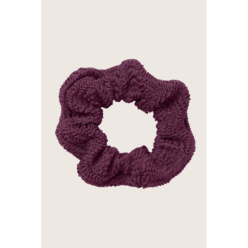 Hunza G Hair Scrunchie in Metallic Grape