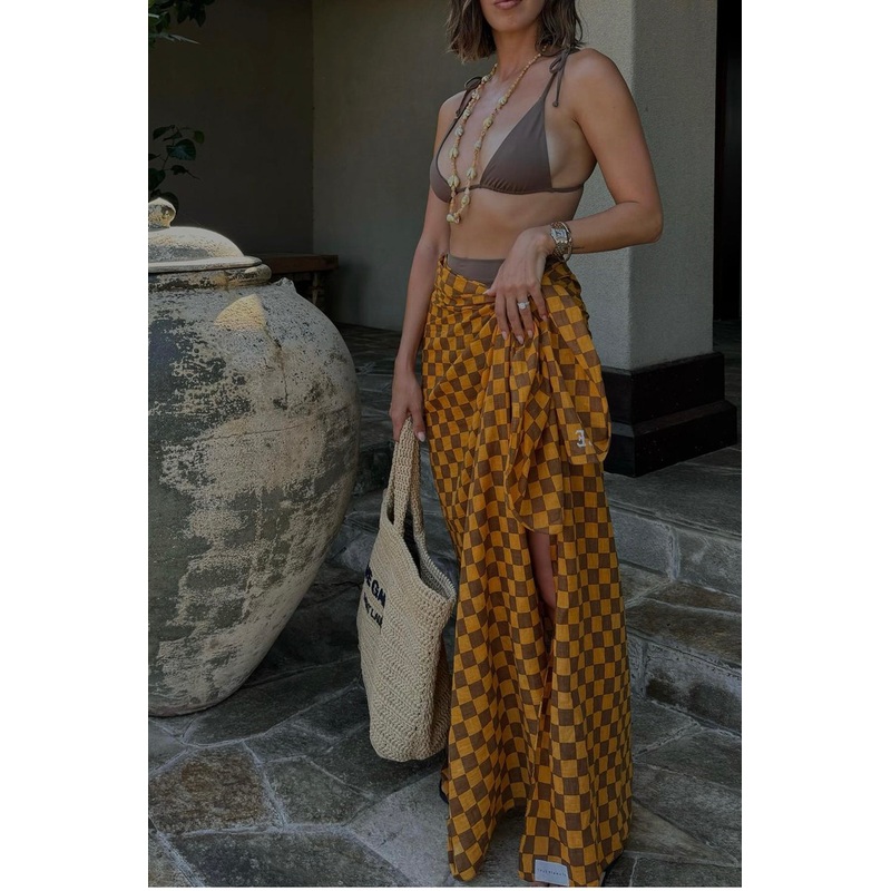 Olympia Etal Wyeth Sarong in Mango Check