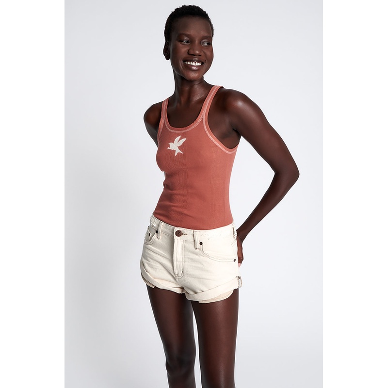 One Teaspoon Low Waist Bandit Denim Short in Natural